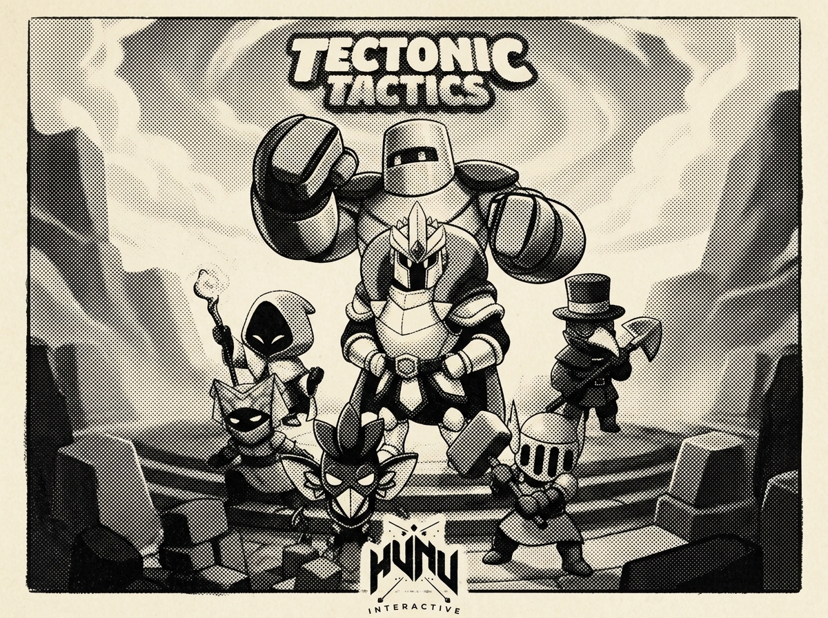 Tectonic Tactics cover art, vintage newsprint edition